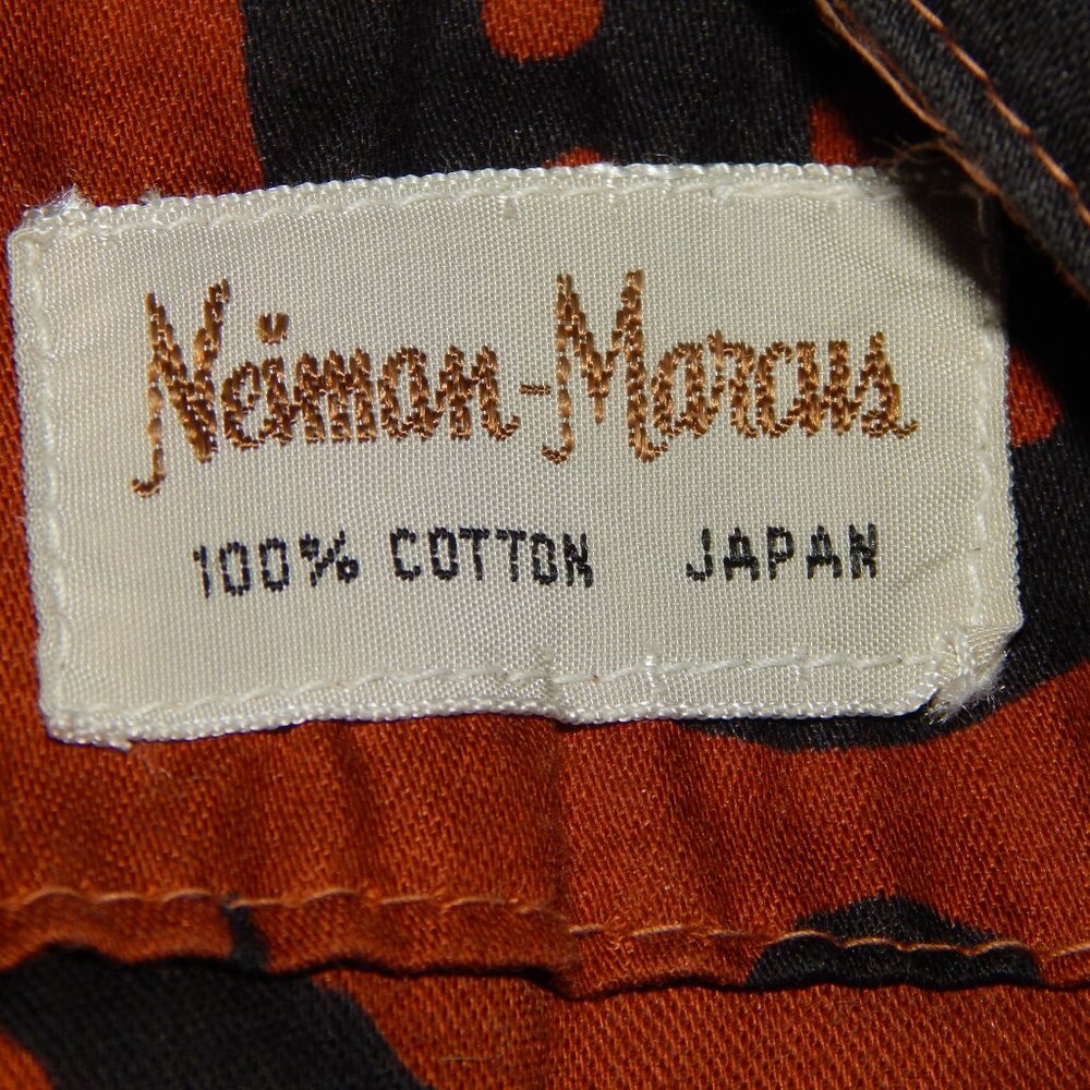 Vintage 70s NEIMAN MARCUS Smock Apron Cotton Made Japan Kitchen Utensil Pattern - Picture 3 of 3